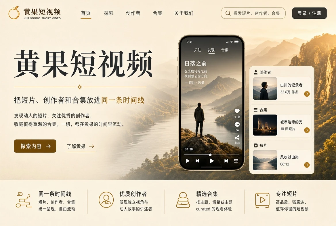 黄果短视频首页精选视觉